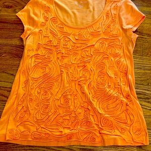 Chico’s-appliquéd top orange.S:1. Cotton&Modal aplant based textile Soft&durable